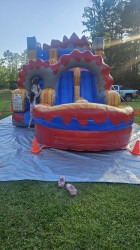 Girls20going20up20slide 1748378570 15' DUAL LANE LAVA SURGE WATER SLIDE SL IP
