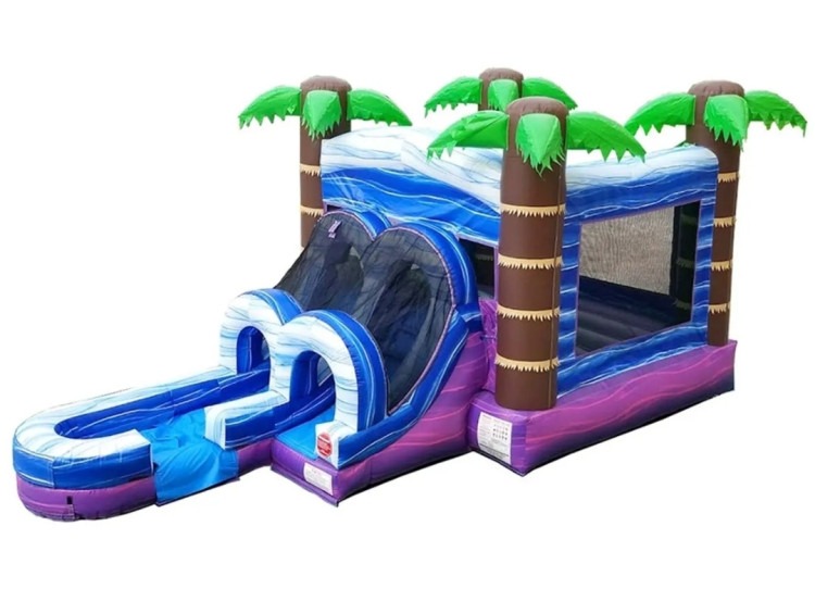 Tropical Water Slide Bounce House Combo