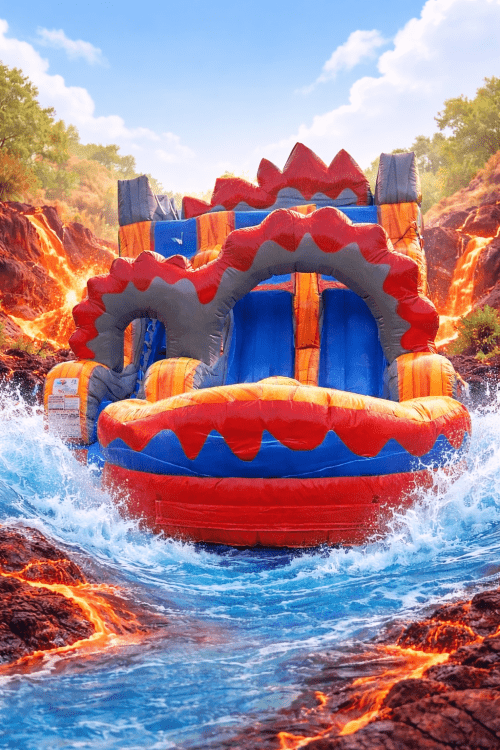 15' Dual Lane Lava Surge Seamless Water Slide