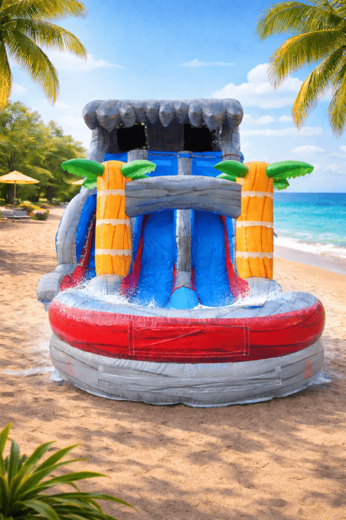18ft Palm Plummet Dual Lane Waterslide