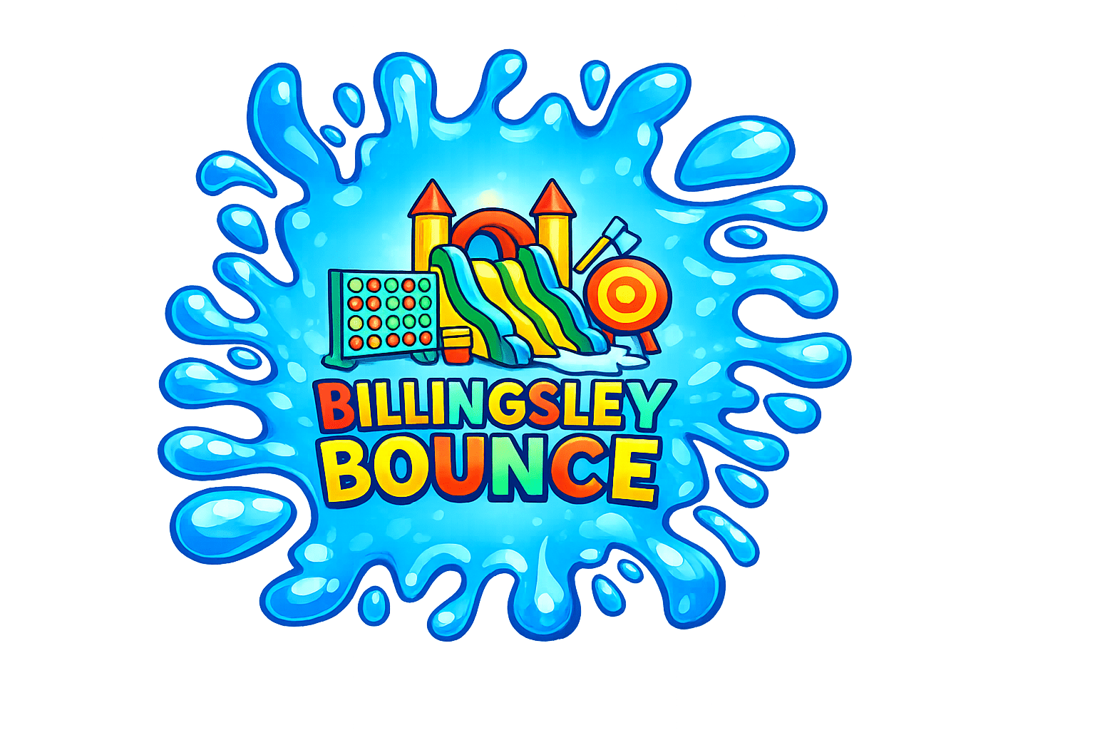 Billingsley Bounce waterslide and bounce house party rental logo Alabama
